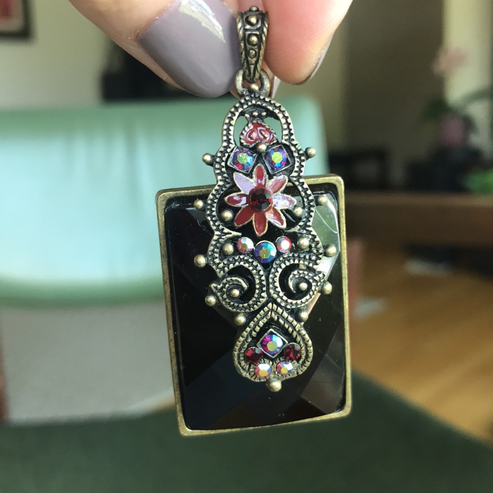 Vintage Enamel Necklace Pendant